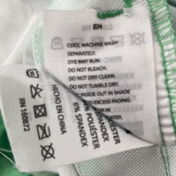 Maamgic Swim Trunks Mens Green Polyester Stretch Swimsuit 6.5" Size L - Picture 5 of 13